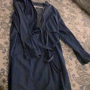 Denim wrap dress